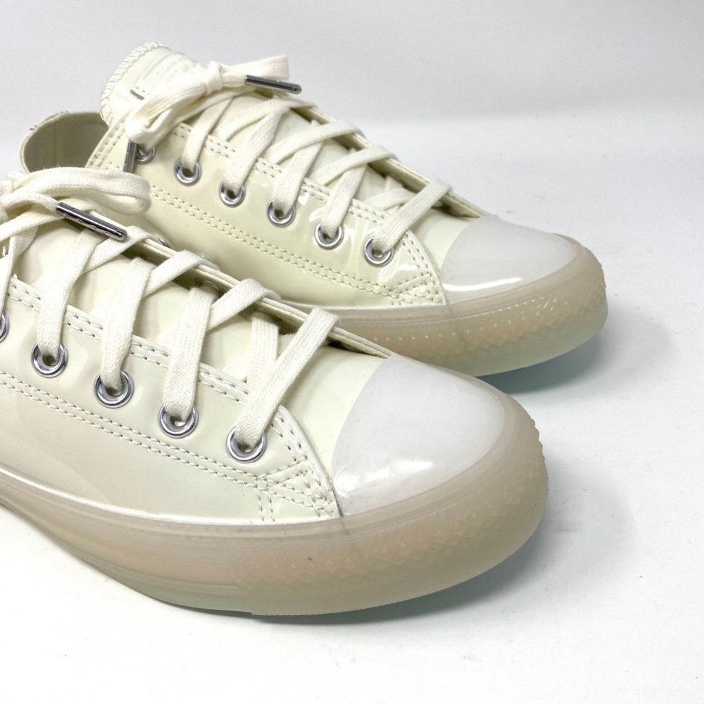 💖MEGA SALE💖Converse CTAS White Patent Leather Casual Shoes Women's 7.5 165605C - Picture 3 of 10